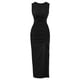 thumbnail image 1 of Vestido de suéter para mujer, cuello redondo, sin mangas, elástico, para fiesta, sin mangas, vestido a media pierna Adepaton BST3008924-3, 1 of 6