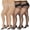 Black+Natural(4 pairs), variant on 4 Pack Plus Size Pantyhose for Women Sheer Stocking Natural 4XL