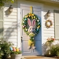 thumbnail image 4 of Sokhug Rideau de Porte de Pâques 35,43x70,87 Pouces Imprimé Lapin Œuf Décor pour Porte d'Entrée Mur Multicolore, 4 of 6