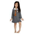 thumbnail image 2 of Harry Potter Toddler Girls' Hermione Gryffindor Hogwarts Uniform Long-Sleeve Fleece Nightgown Pajama, 2 of 4