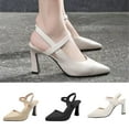 thumbnail image 5 of Nrmvnmi Women's Summer Slingback Pointed Toe Stiletto Pumps Slip-On High Heels Office Lady Sandals Party Prom Dress Shoes Black Mothers Day Gifts, 5 of 5