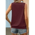 thumbnail image 5 of Women'S Summer Loose Fit Pleated Scoop Neck Casual Sleeveless Tank Tops Claret M, 5 of 6