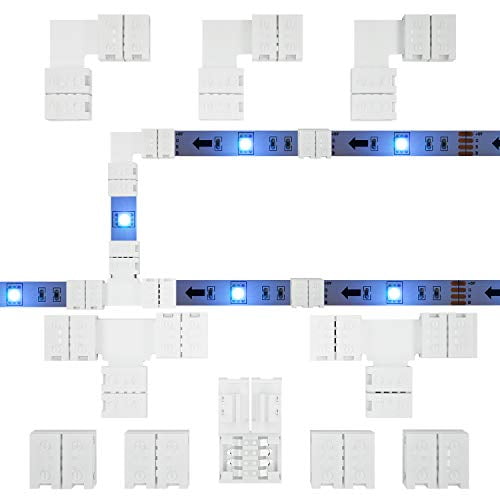 Led Strip Connector Diy Kit 4 Pin 10mm Gapless Solderless Adapter Extension For Smd 5050 Rgb Led Light Strip 5x Gapless Connectors 3x L Connectors 2x T Connectors Walmart Com Walmart Com