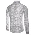 thumbnail image 2 of Men's Fishnet Button Down Shirts, See Through Lace Sheer Shirts Christmas Gift_Gift Of G, 2 of 5