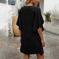 thumbnail image 5 of Karight Fashion Women's Solid V-Neck Short Sleeve Dresses Casual Comfortable All Occasio, 5 of 6