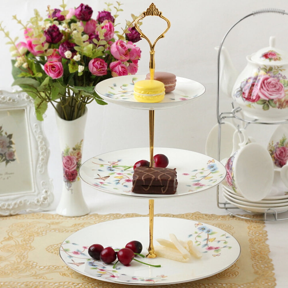 1set 3 or 2 Tier Cake Plate Stand Handle Fitting Hardware Rod Plate Stand fh 