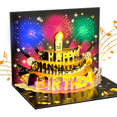 thumbnail image 2 of 3D Pop Up Fireworks Birthday Cards, Blowable Cake Birthday Card with Music and Multicolor LED Lights Envelope and Blank Wish Card for Women, Kids, Men, 2 of 10
