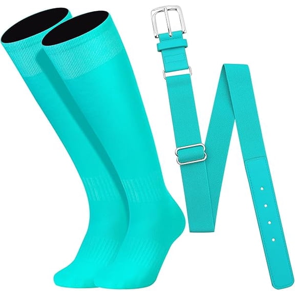 EryueerBaseball Socks and Belt Combo Set for Youth Boys Girls Adult, Softball Tball Belt Socks with Elastic Belts