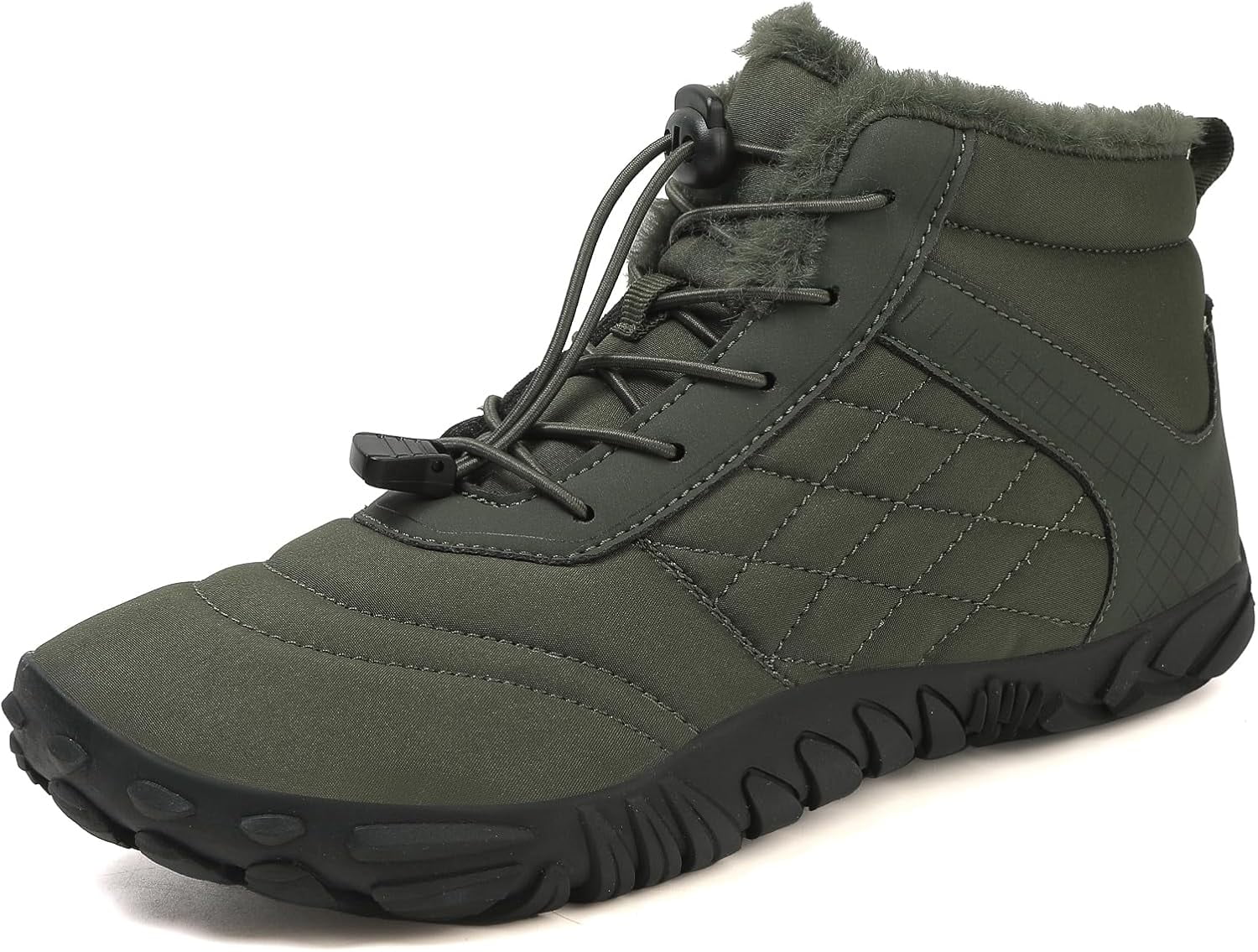 Hiking Shoes Barefoot Mens Wide Shoes Toe Box Winter Cross Trainer Minimalist Anti Skid Shoes For Women Cotton Boots Sneakers Outdoor Ankle Boots Brown Black Green White