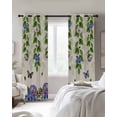 thumbnail image 4 of Spring Flowers Blackout Curtains for Bedroom Living Room Darkening Curtains 63 Inches Long Summer Vintage Botanical Butterfly Window Curtain 2 Panels Set Window Treatment Grommet Drapes 42"x63", 4 of 9
