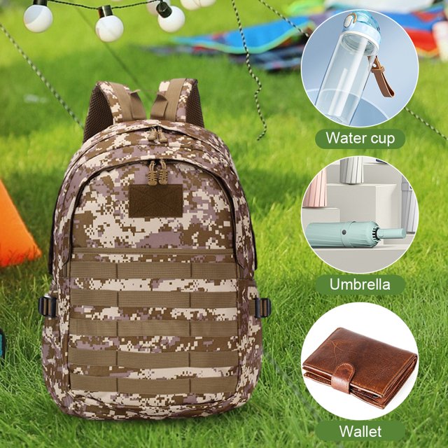 Mochila de camuflaje con múltiples bolsillos, mochila de senderismo, mochila de viaje al aire libre