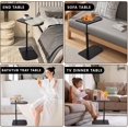 thumbnail image 5 of Side Table Sofa Tray for Couch - Adjustable/360° Swivel TV Tray Tables with Phone & Tablet Slot, Small Spaces Snack Trays C-Shaped End Table for Bed, Living Room, Office (Black), 5 of 12