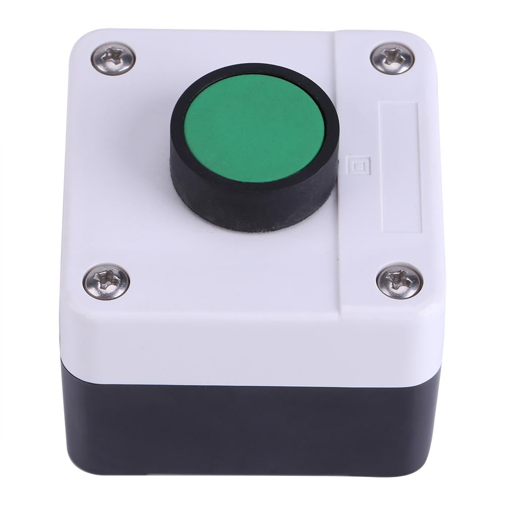 Qiilu Switch Box,Push Button Switch,Weatherproof Green Push Button