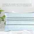 thumbnail image 2 of Elegant Comfort Set of 2 Striped Pint Pillowcases - 1500 Series Hotel Quality Microfiber, Soft and Smooth Envelope Closure- King, Traci Aqua, 2 of 4