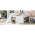 thumbnail image 6 of Full Bed Frame, Double Bed Frame,Full Size Low Loft Bed with Slide,Three Storage Drawers and Two Doors,White, 6 of 11