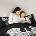 thumbnail image 5 of Feelyou Teens Western Goth Art Queen Comforter Set, Angel Wings Cross Print Bedding Sets, Cartoon Graffiti Reversible Bedding Comforter Set, Ultra Soft Bedroom Decor, 3-Piece, 5 of 8