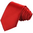 thumbnail image 1 of （red） Satin Tie Pure Color Necktie Mens Ties, 1 of 5