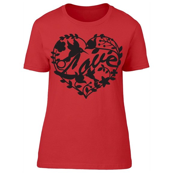 Wedding Floral Heart T-Shirt Women -Image by Shutterstock, Female Medium