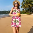 thumbnail image 3 of Balery Robes d'Été pour Femmes Motif Fleurs Roses – Robe Décontractée Sans Manches, Robe de Plage Confortable pour Jours Chauds, 3 of 7