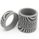 thumbnail image 1 of Anillos de boda de silicona para hombre, anillos de silicona con diseño de fibra de carbono para hombres, bandas de compromiso de goma con borde, comodidad para el entrenamiento, 8 mm de ancho-2,5 mm, 1 of 6