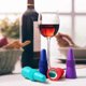 thumbnail image 3 of 4 packs of multi-color silicone wine bottle stoppers, reusable wine bottle stoppers, 3 of 5