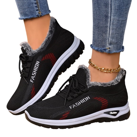 Willtoo Snow Boots for Women Winter Warm Sheepskin-lined Waterproof Non Slip Orthopedic Shoes Ankle Sneakers with Arch Support Outdoor Slip on Barefoot Shoes Lightweight