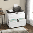 thumbnail image 6 of RichYa 2 Drawer Lateral File Cabinet, Large Wood Filing Cabinet for Home Office, Fits A4/Letter Size Files, Farmhouse White, 6 of 9