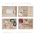 thumbnail image 4 of REGALWOVEN 3 Layer PU Leather Jewelry Box Organizer Storage with Mirror for Women Girl Birthday Gift Beige, 4 of 7
