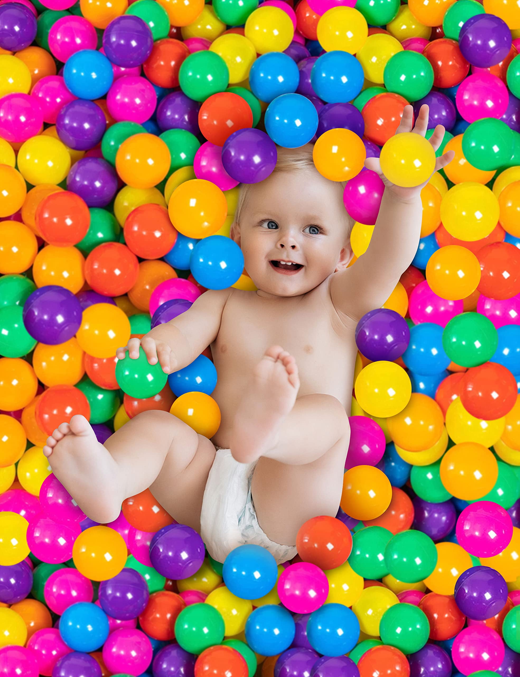 MEOGETY Ball Pit Balls Crush Proof Plastic Balls f