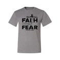thumbnail image 2 of Wild Bobby, Faith Over Fear Psalm 118:6 , Inspirational/Christian, Men's Graphic Tees, Heather Grey, Medium, 2 of 3