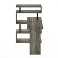 thumbnail image 3 of Furinno Moore L-Shape Computer Desk with 5-Tier Shelves, French Oak/Black, 3 of 3