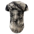 thumbnail image 2 of Mens Hip Hop Tie-Dyed Hipster Curve Hem T Shirt(Black M), 2 of 3