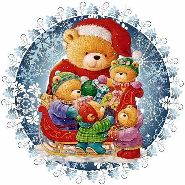 Diamante redondo pintura decoración del hogar 5D Navidad Animal Rhinestone cuentas artesanía Hugtrwg Para estrenar