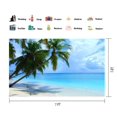 thumbnail image 2 of ABPHOTO Polyester 7x5ft Seaside Sand Beach Backdrop Coconut Palm Blue Sky White Cloud Nature Romantic Summer Holiday Journey Ocean Sailing Photography Background Lover Wedding Photo Studio Props, 2 of 3