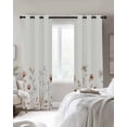 thumbnail image 2 of Brown Red Spring Floral Black Out Curtains 84 Inch Long for Living Room, Botanical Summer Flowers Elegant Blackout Curtain Shade Thermal Insulated Window Curtains Grommet Drapes 42"x84" 2 Panels, 2 of 8