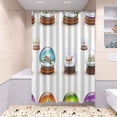 thumbnail image 5 of Winter Scenes Globes Bathroom Accessory Curtain Sets Bath Curtain Anti-Slip Mats and Toilet Pad 66x72in, 5 of 8