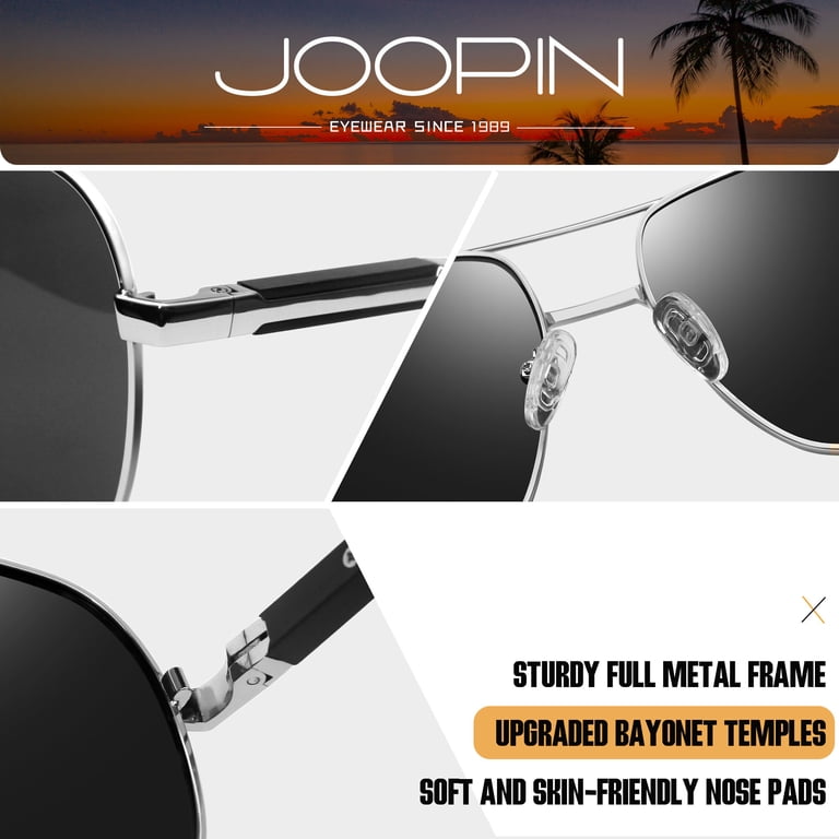 Joopin Men's Square Polarized Aviation Sunglasses photo 4
