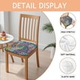 thumbnail image 2 of Blue Pioneer Flower and Paisley Pattern Seat Covers for Dining Room Chairs Set Of 4,Stretch Printed Washable Chair Seat Cover with Elastic Ties and Button,Removable Waterproof Couch Cushion Covers, 2 of 6