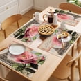 thumbnail image 5 of Flowers Stamps Placemats Set of 2, Vintage Eiffel Tower Cards Non-Slip Place Mats Washable Table Mats for Kitchen Dining Table Decorations Indoor/Outdoor, 5 of 9