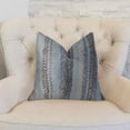 thumbnail image 2 of Plutus Brands Plutus Blue Gate Gray Blue and Taupe Handmade Decorative Throw Pillow double sided 20" x 20" Large, 2 of 3
