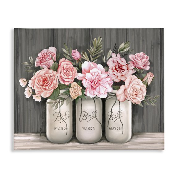 Stupell Industries French Country Blossoming Pink Rose Bouquets Canvas Art, 20 x 16, by Ziwei Li