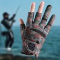 thumbnail image 1 of Fishing Gloves Half Finger Camouflage Breathable Non-Slip for Outdoor Sun Protection, 1 of 8