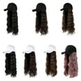 thumbnail image 4 of Casquette de Baseball pour Femmes Perruque Longue Bouclée Ondulée Décorative Fausse Extension de Cheveux Décoration Chapeau Postiche Fête Accessoire Réutilisable Chapeau Blanc Type 3, 4 of 8