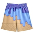 thumbnail image 4 of Ice Cream Boy Baseball Shorts Waffle Or Cone Quick Dry Preppy Shorts Kids Ice Cream Drip Track Short Pants Blue 2 Y 3 Y, 4 of 4