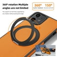 thumbnail image 2 of ELEHOLD Case for iPhone 11,  Magnetic Leather Case with 360°Rotatable Ring Stand [Compatible with MagSafe] Phone Case,Orange, 2 of 6