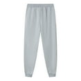 thumbnail image 4 of RYDCOT Mens Casual Pants Drawstring Elastic Waist Joggers Sweatpants with Pockets Straight Leg Cargo Pants Gray, 4 of 8