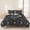 Black, White, Charcoal, variant on Queen Quilts Bedding Set,Summer Blossom Sunflower Bee Soft Warm Quilted Bedspread Comforter with Pillow Shams,Retro Flower Leaves All Season Coverlet Bed Decor Blankets