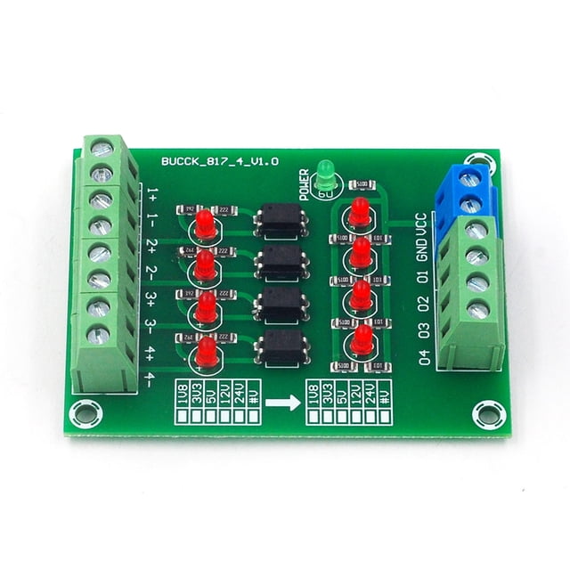 Methold Placa de aislamiento de optoacoplador, convertidor de voltaje PLC de 24V a 5V, módulo aislado práctico estable compacto, conversión Electrónica miscelánea