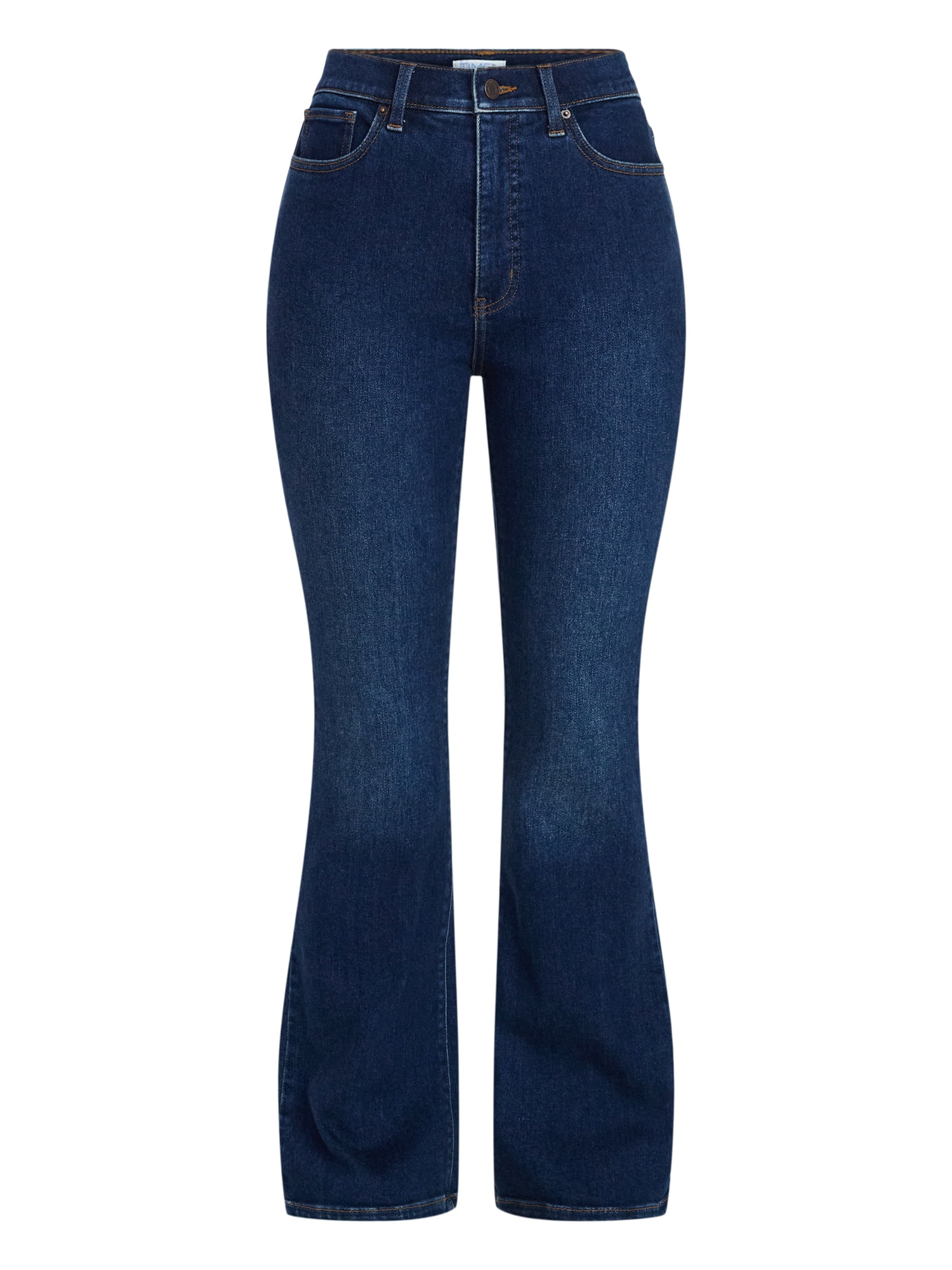 Time and Tru Women's and Women's Plus High Rise Flare Jeans, 31" Inseam Regular, Sizes 0-22