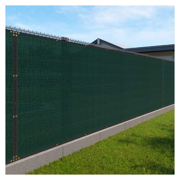 Drevy Heavy Duty Privacy Screen Fence in Color Solid Green 8' x 25' Brass Grommets 150 GSM - Customized